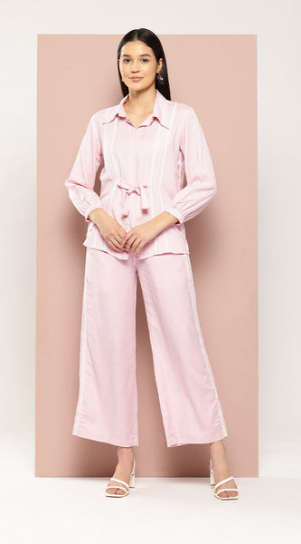 Svarchi Women Solid Shirt With Trouser Co-ord Set