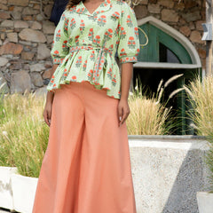 Svarchi Pistachio Green- Squash Orange Premium Cotton 2 Piece Set